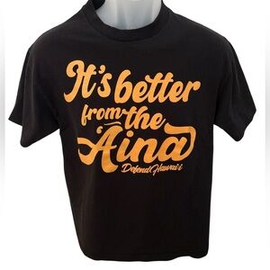 DEFEND HAWAII “It’s Better From The Aina” Hawaiian Tee Shirt Men M Medium